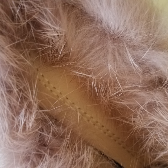 Black Floral Design Mule with Faux Fur Lining - Picture 4 of 4